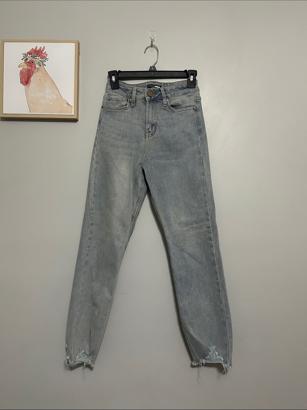 Fashion Nova High-Rise Washed Blue Jeans